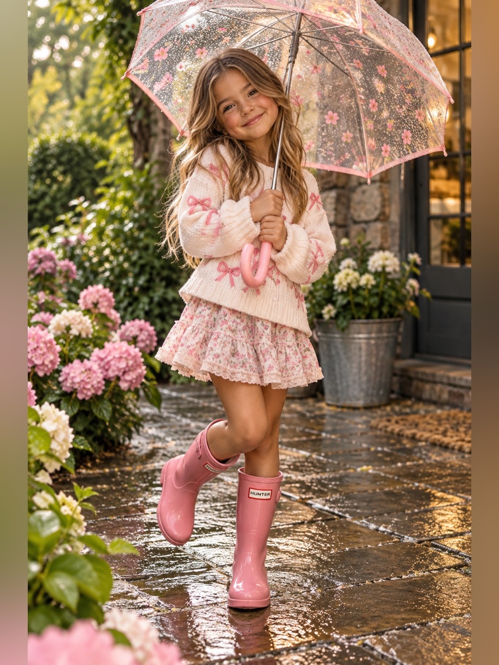 Hunter Kids First Classic Pink Rain Boots Size 9 in UK sizing